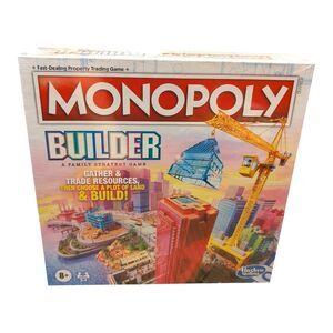 Monopoly Builder Board Game Kids Family Strategy Game Hasbro Stack Sealed New